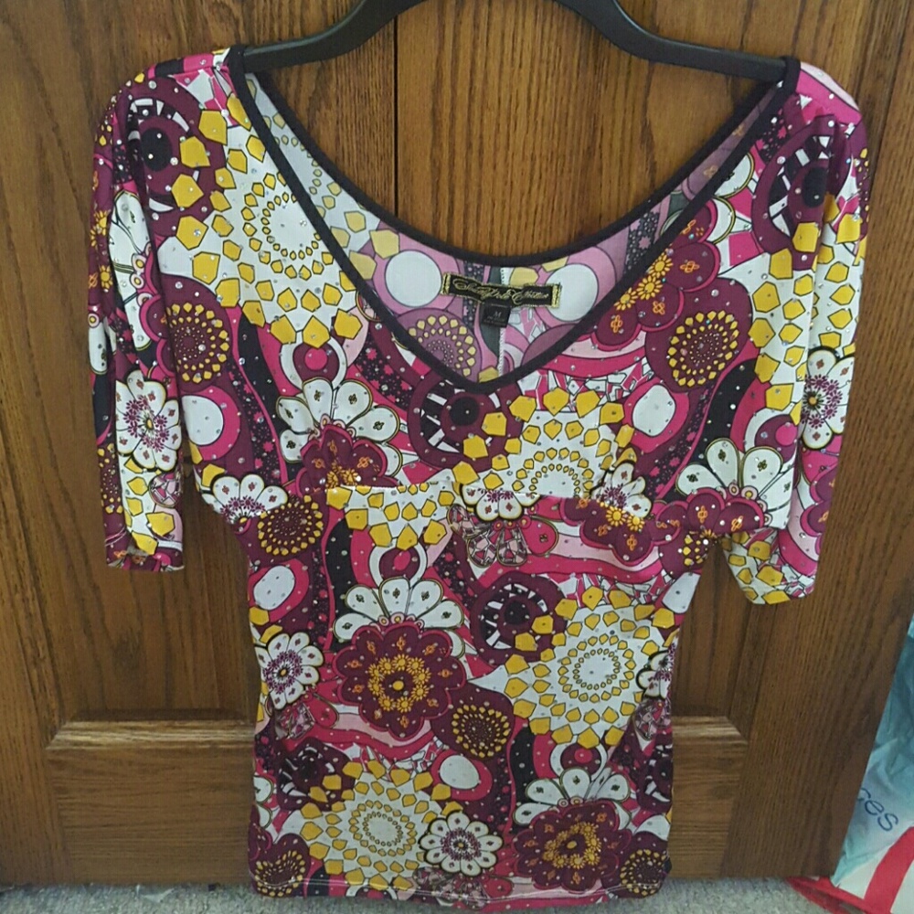 Patterned Sparkly Dress Blouse